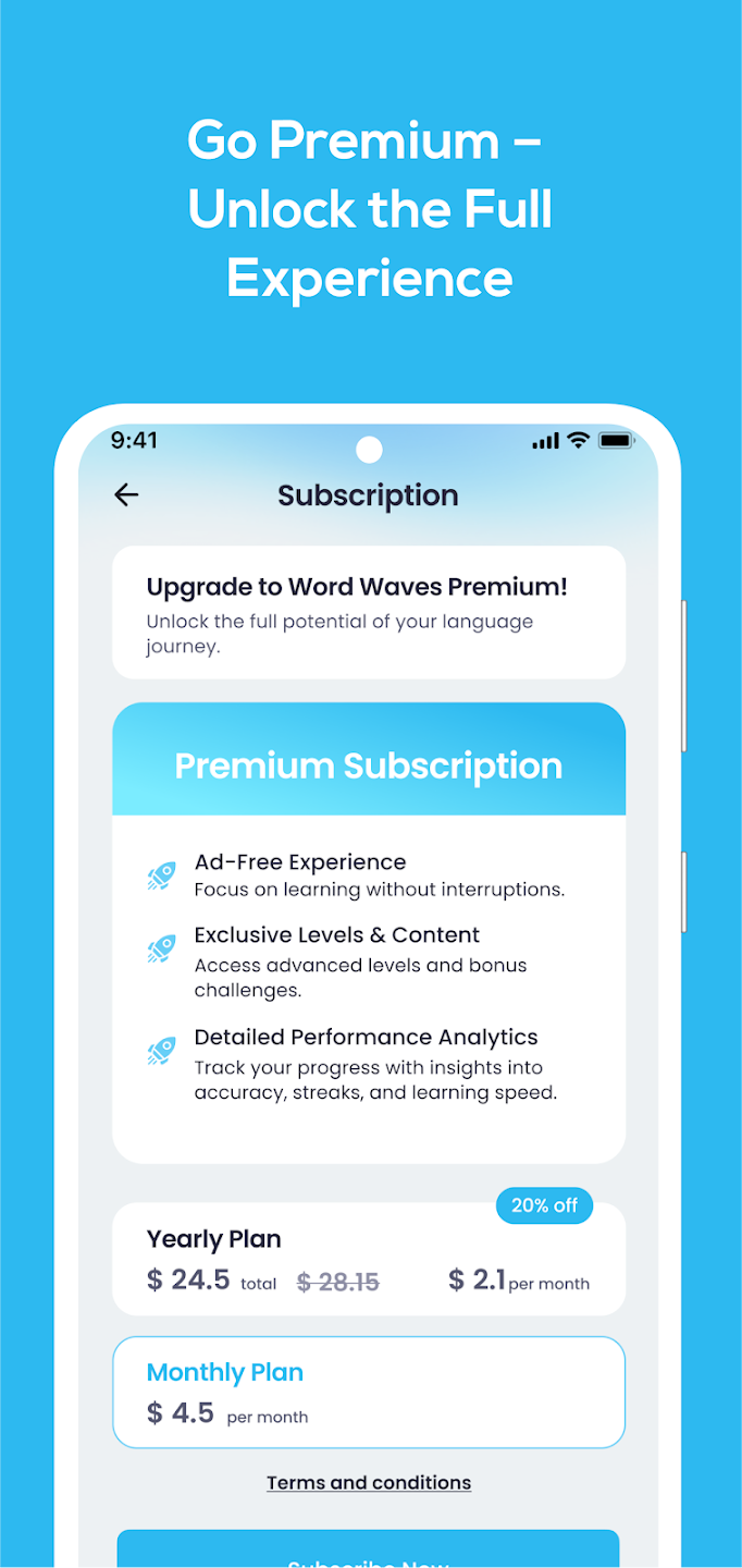 Word Waves vocabulary lesson screen
