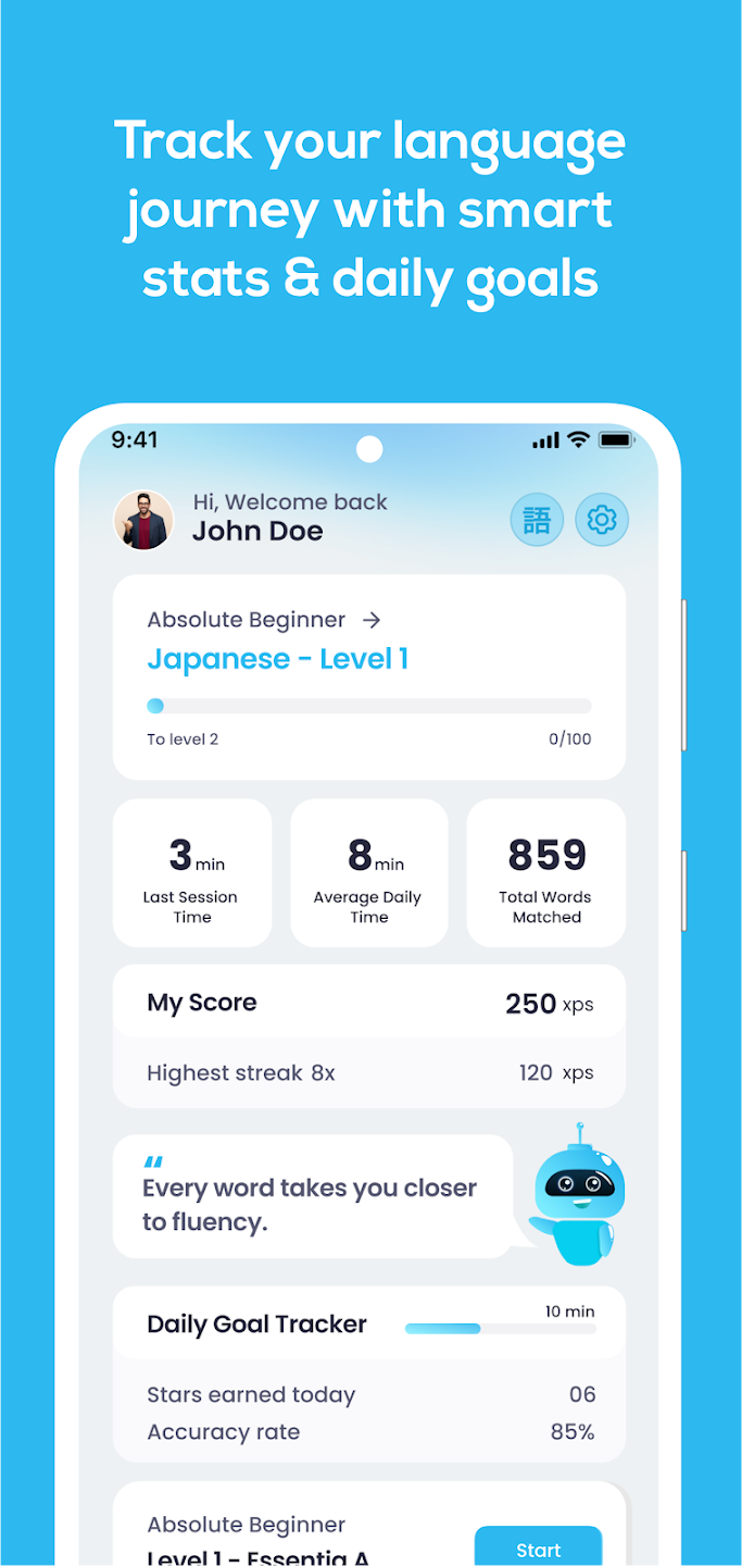 Word Waves quiz and answer flow