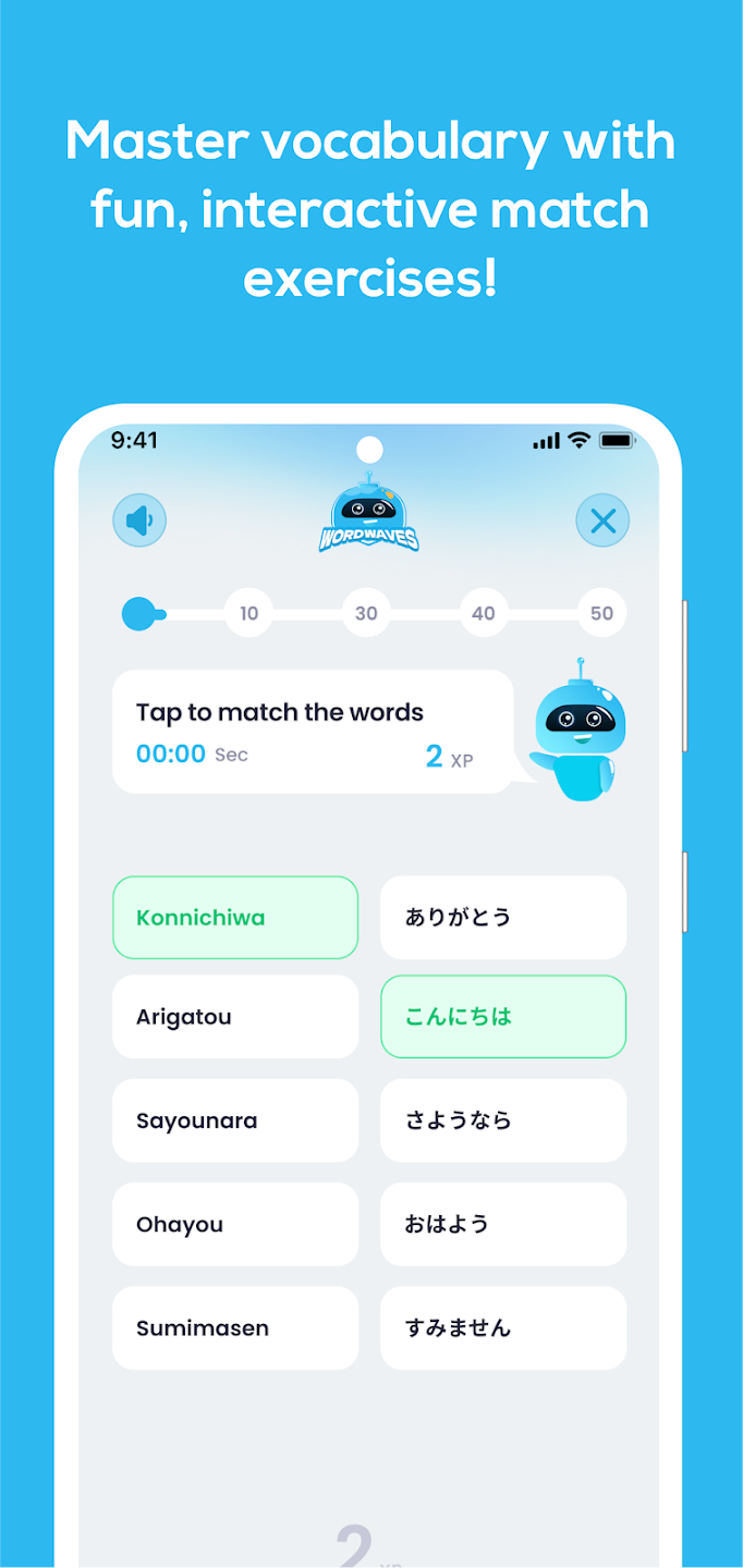 Word Waves progress and rewards screen